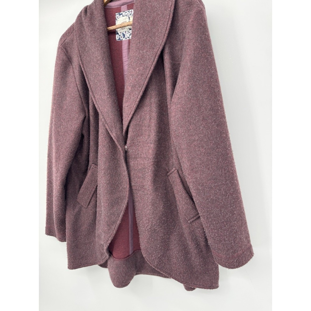Anthropologie Lilka Women Mauve Sweater Coat Shawl Collar Boho Polyester Cotton - Picture 3 of 9
